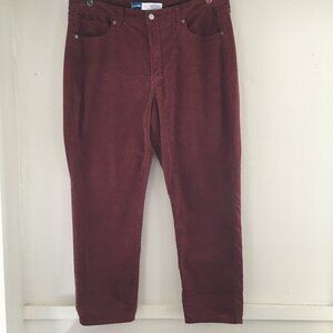 Old Navy High-Waisted OG Straight Corduroy Ankle Pants, Size 16, Red Dirt